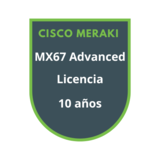 Cisco Meraki MX67 Advanced Security Licencia 10 años Cisco Meraki MX67 Advanced Security Licencia 10 años