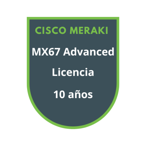 Cisco Meraki MX67 Advanced Security Licencia 10 años Cisco Meraki MX67 Advanced Security Licencia 10 años