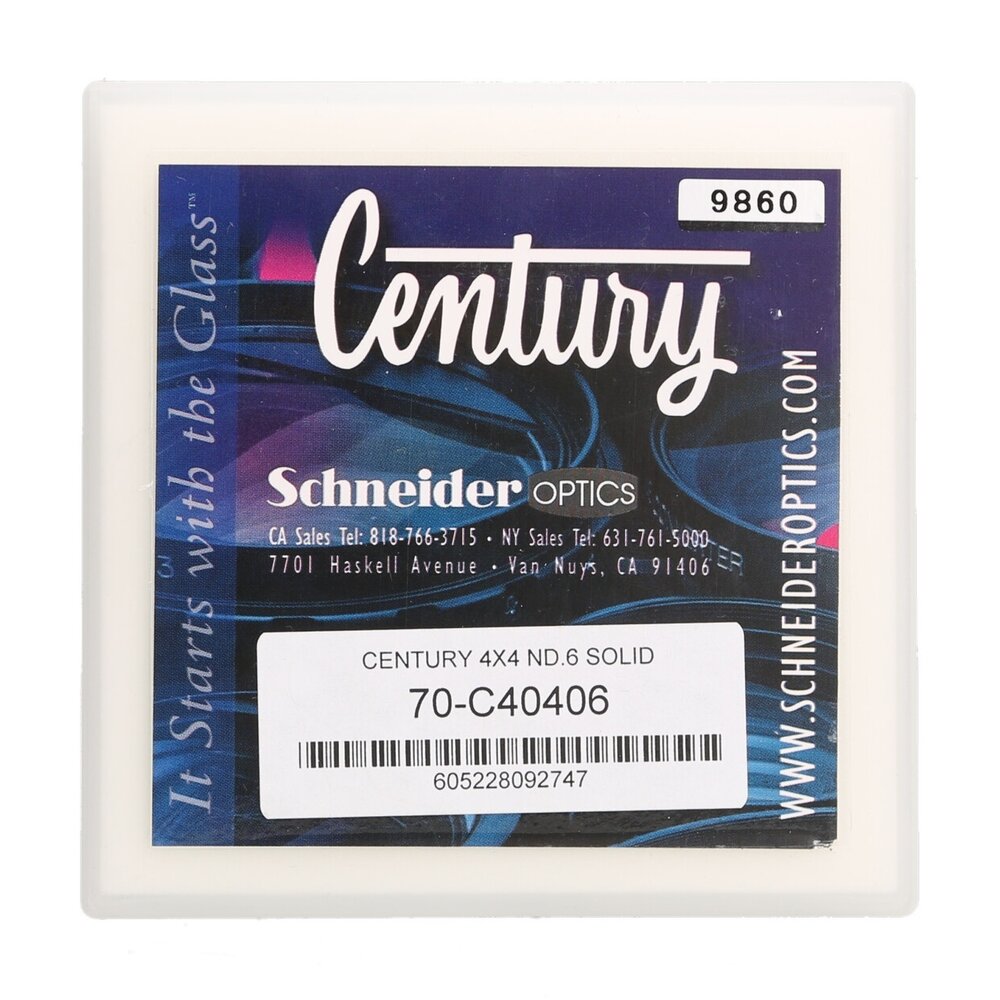 Century Century Precision Optics 4x4" ND 0.6 Glass Filter (2-Stop) 70C40406 Century Century Precision Optics 4x4" ND 0.6 Glass Filter (2-Stop) 70C40406