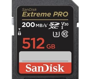 Sandisk SanDisk 512GB Extreme SDXC UHS-I 200MB/s Sandisk SanDisk 512GB Extreme SDXC UHS-I 200MB/s