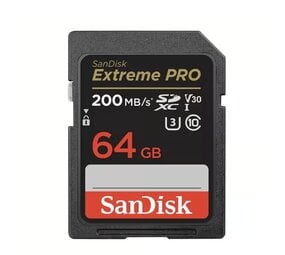 SanDisk SanDisk 64GB SD Extreme Pro UHS-I U3 V30 200MB/s (Nieuw) SanDisk SanDisk 64GB SD Extreme Pro UHS-I U3 V30 200MB/s (Nieuw)