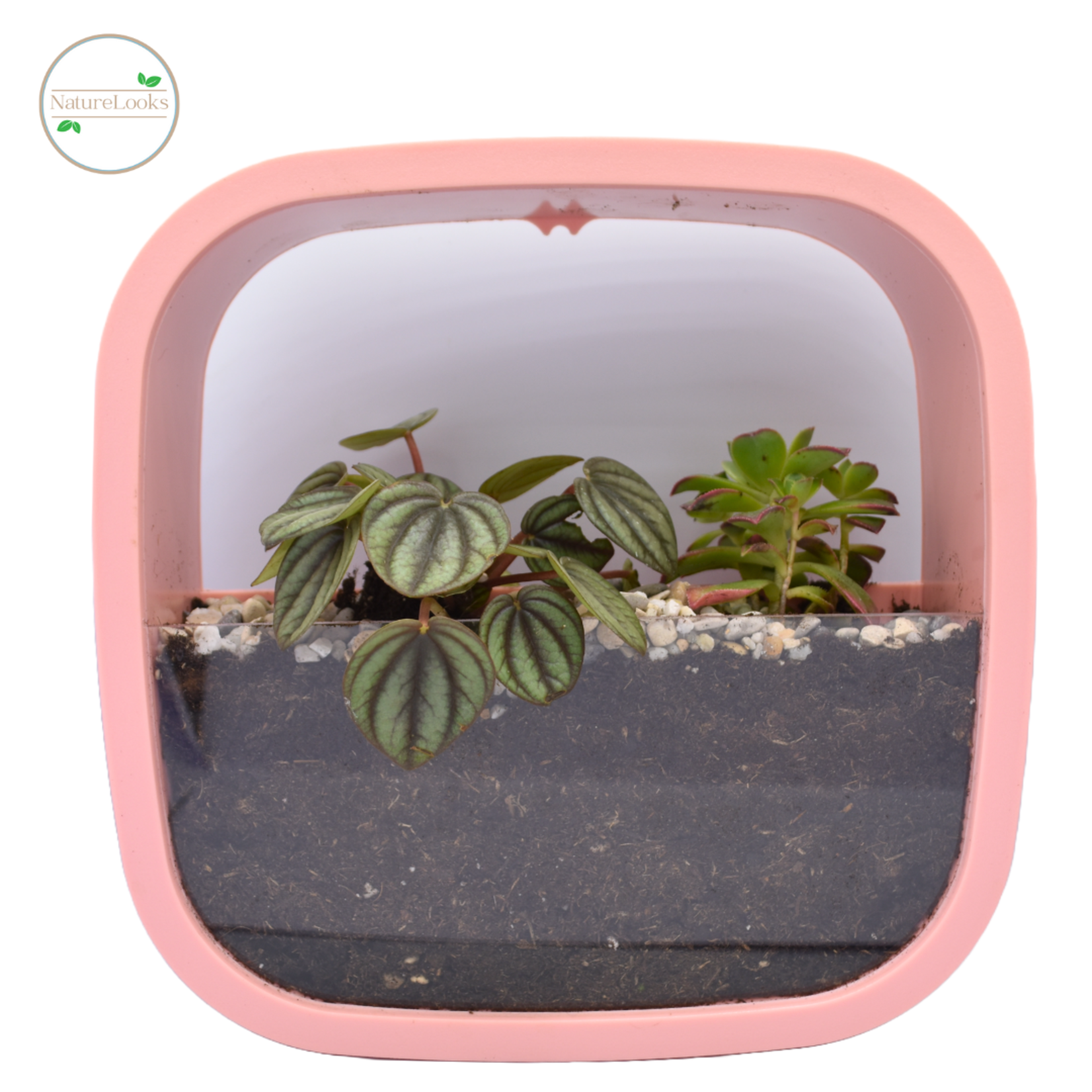 NatureLooks Vierkante bloempot 23 centimeter - roze