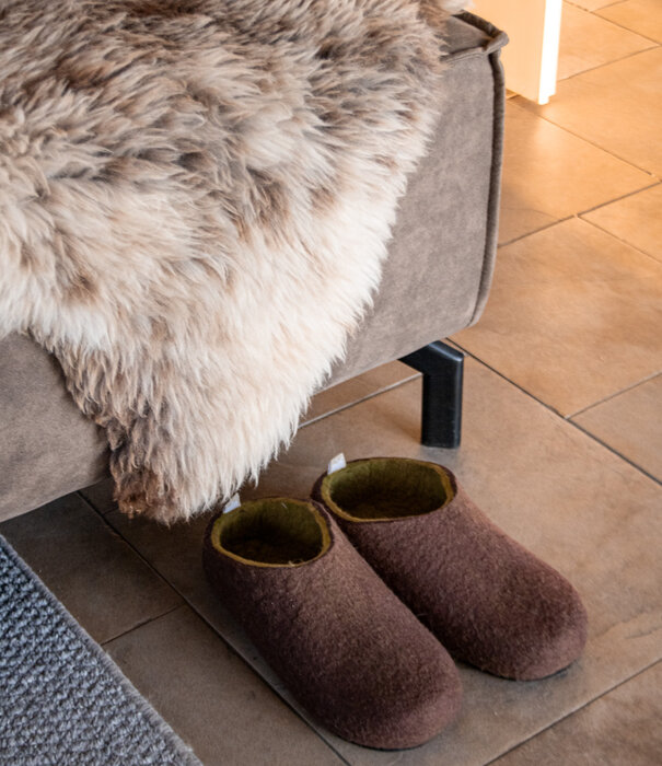 esgii Vilten herenslof Sloping back brown