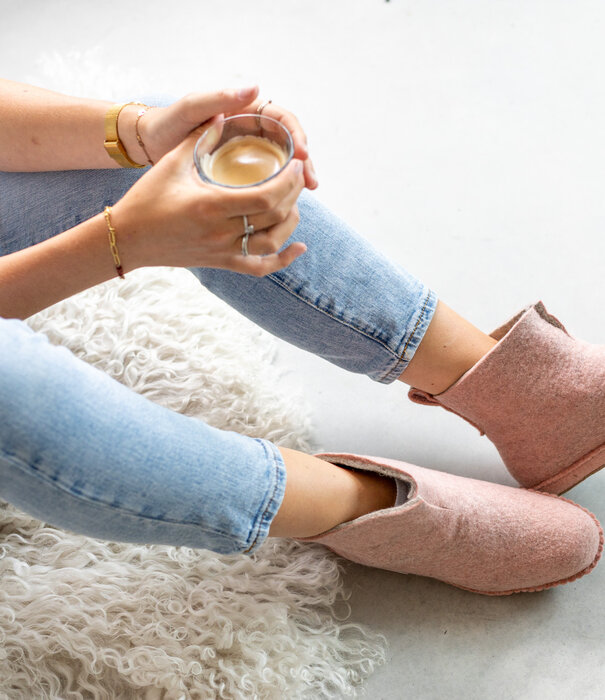 esgii High Boots Filzschuhe Dusty Rosa