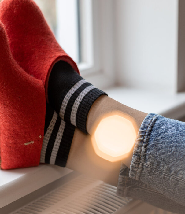 esgii Damen-Filzschuhe Stripe Inside Rot
