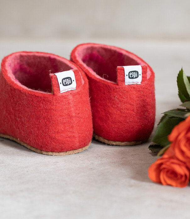 esgii Damen-Filzschuhe Stripe Inside Rot