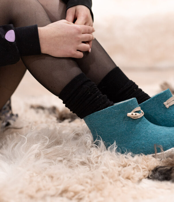 esgii Vilten damesslof High Boots seagreen