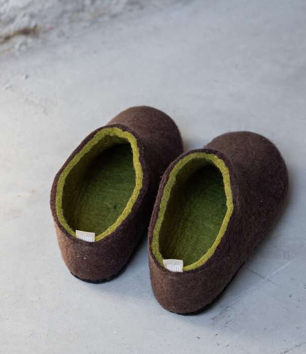 esgii Vilten herenslof Sloping back brown