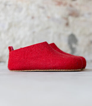 Damen-Filzschuhe Stripe Inside Rot