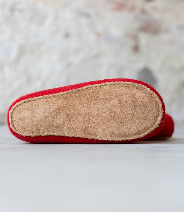 esgii Damen-Filzschuhe Stripe Inside Rot