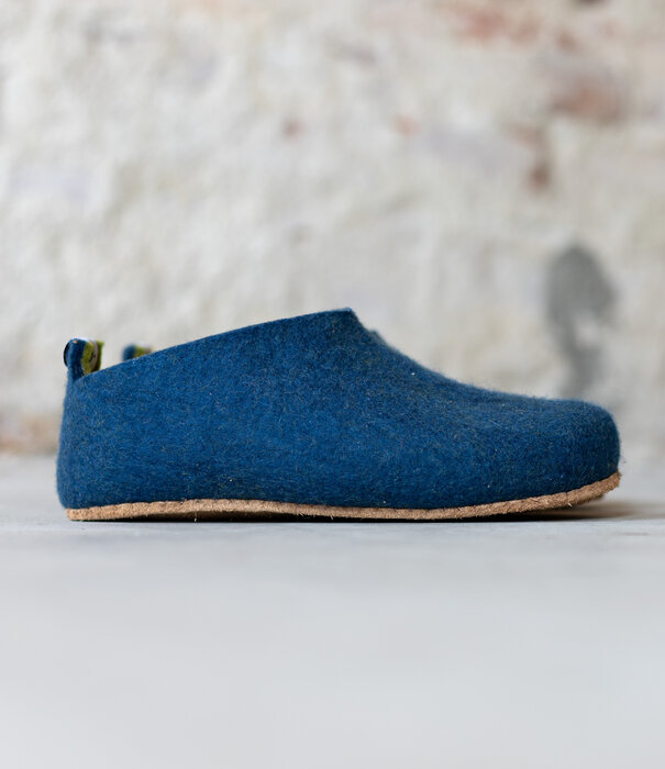 esgii Damen-Filzschuhe Stripe Inside Blau