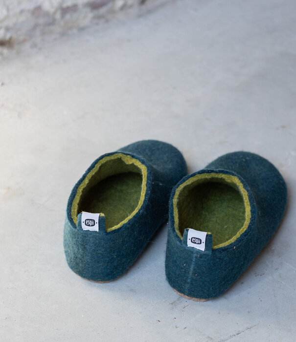 esgii Damen-Filzschuhe UNI Dunkelgrün