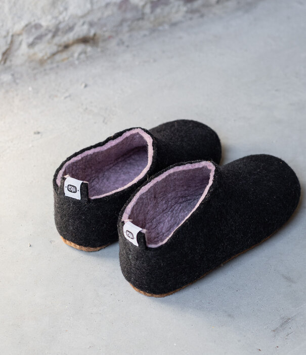 esgii Damen-Filzschuhe UNI Schwarz