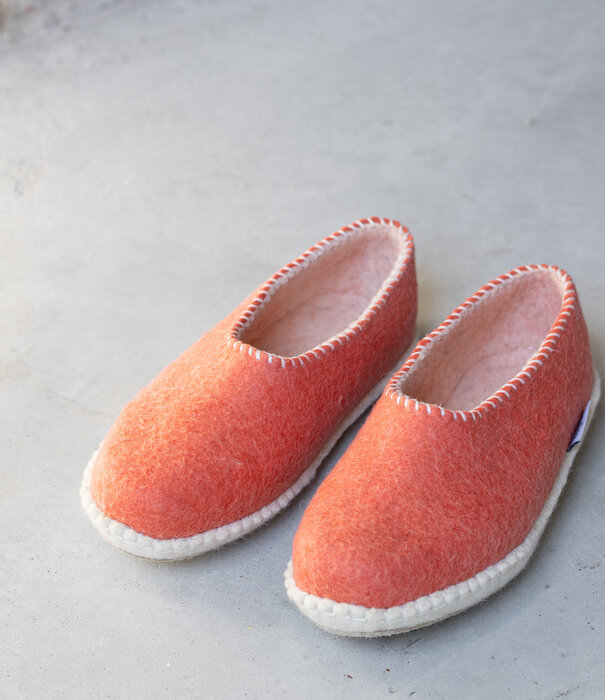 esgii Vilten dames sloffen Stitch grapefruit