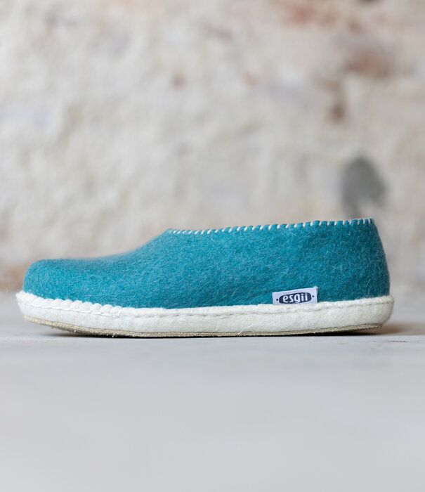 esgii Vilten dames sloffen Stitch seagreen