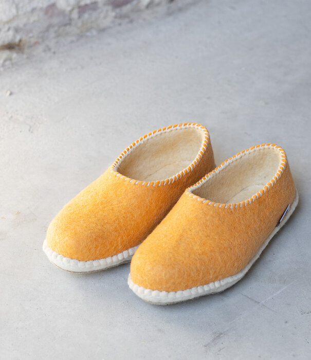 esgii Damen-Filzschuhe Stitch Gelb