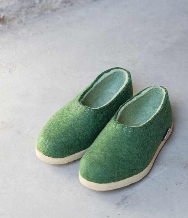 esgii Damen-Filzpantoffel Garden Grün