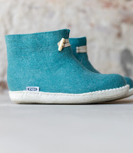 Vilten damesslof High Boots seagreen