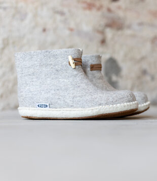 Damen-Filzschuhe High Boots Hellgrau