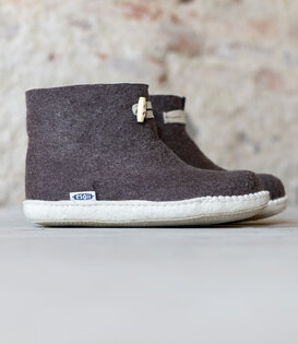 Damen-Filzschuhe High Boots Braun