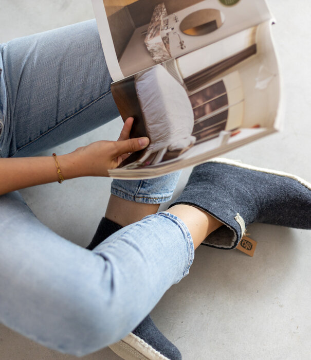esgii Vilten damesslof High Boots grey