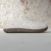 Vilten Heren Pantoffel Ravi - Lichtgrijs - Maat 42 t/m 46 - Zachte Zool