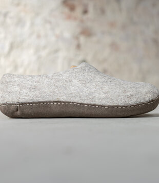 Herren Hausschuh Ravi - Hellgrau - Größe 42-46 - Weiche Sohle