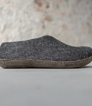 Heren Pantoffel Ravi - Donkergrijs - Maat 42 t/m 46 - Zachte Zool