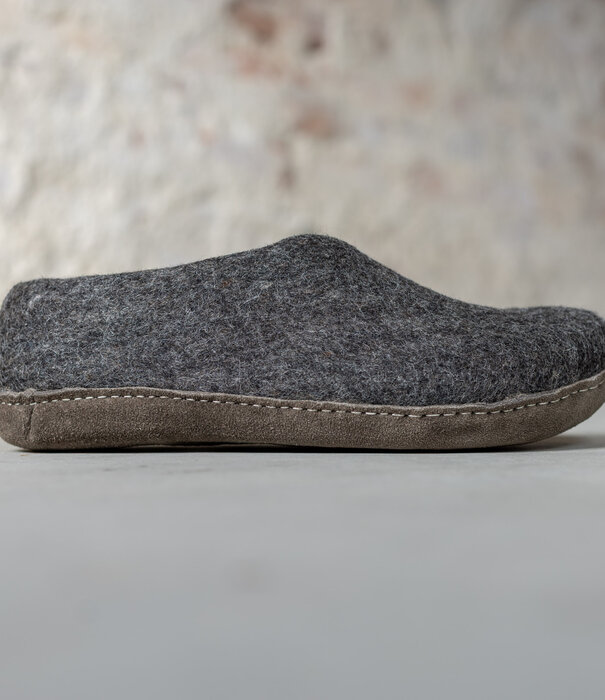 esgii Vilten Heren Pantoffel Ravi - Donkergrijs - Maat 42 t/m 46 - Zachte Zool