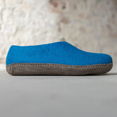 Vilten Heren Pantoffel Ravi - Zeeblauw - Maat 42 t/m 46 - Zachte Zool