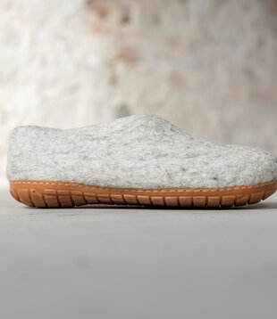 Dames Pantoffel Ravi - Lichtgrijs - Maat 36 t/m 41 - Harde Zool