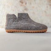 Filz Hoher Herren Hausschuh Jado - Sesam - Größe 42 bis 46 - Harte Sohle