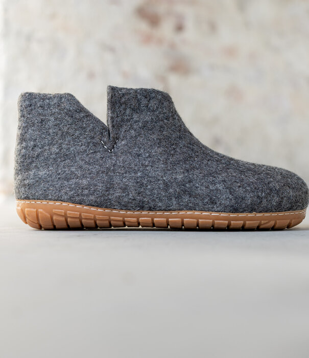 esgii Vilten Hoge Heren Pantoffel Jado - Donkergrijs - Maat 42 t/m 46 - Harde Zool