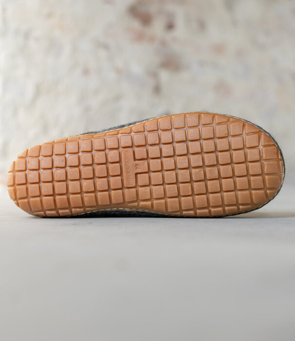 esgii Vilten Hoge Heren Pantoffel Jado - Donkergrijs - Maat 42 t/m 46 - Harde Zool