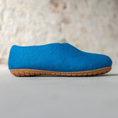 Vilten Heren Pantoffel Ravi - Zeeblauw - Maat 42 t/m 46 - Harde Zool