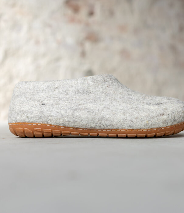 esgii Vilten Heren Pantoffel Ravi - Lichtgrijs - Maat 42 t/m 46 - Harde Zool