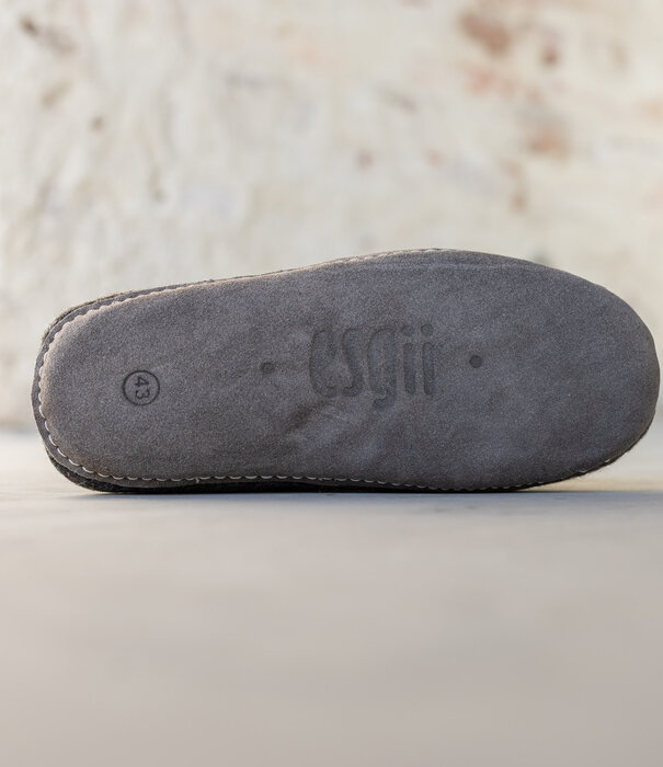 esgii Vilten Heren Instapper Una - Lichtgrijs - Maat 42 t/m 46 - Zachte Zool