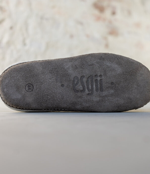esgii Vilten Heren Instapper Una - Lichtgrijs - Maat 42 t/m 46 - Zachte Zool