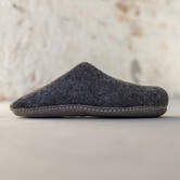 Vilten Heren Instapper Una - Donkergrijs - Maat 42 t/m 46 - Zachte Zool