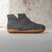 Vilten Hoge Dames Pantoffel Jado - Donkergrijs - Maat 36 t/m 41 - Harde Zool