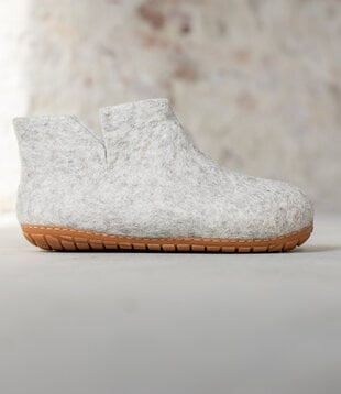 Hoge Dames Pantoffel Jado - Lichtgrijs - Maat 36 t/m 41 - Harde Zool
