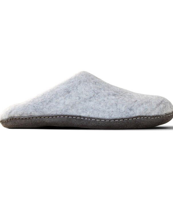 esgii Filz Herren Pantoffel Una - Hellgrau - Größe 42 bis 46 - Weiche Sohle