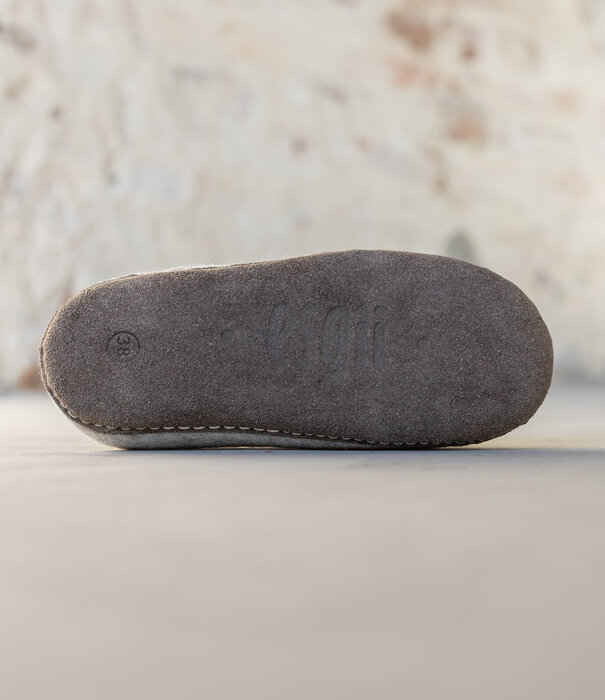 esgii Vilten Dames Instapper Una - Lichtgrijs - Maat 36 t/m 41 - Zachte Zool