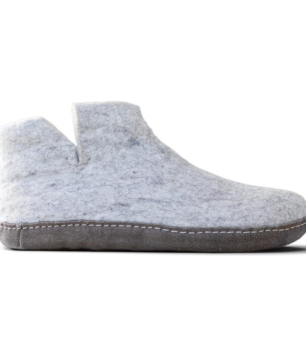 esgii Vilten Hoge Heren Pantoffel Jado - Lichtgrijs - Maat 42 t/m 46 - Zachte Zool