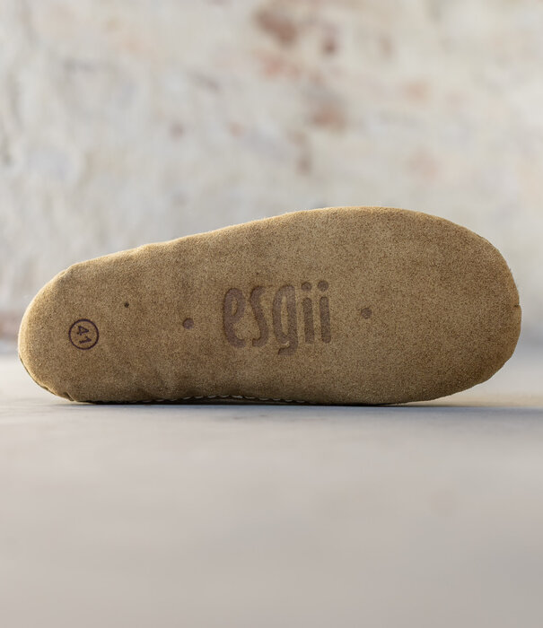 esgii Filz Hoher Herren Hausschuh Jado - Sesam - Größe 42 bis 46 - Weiche Sohle