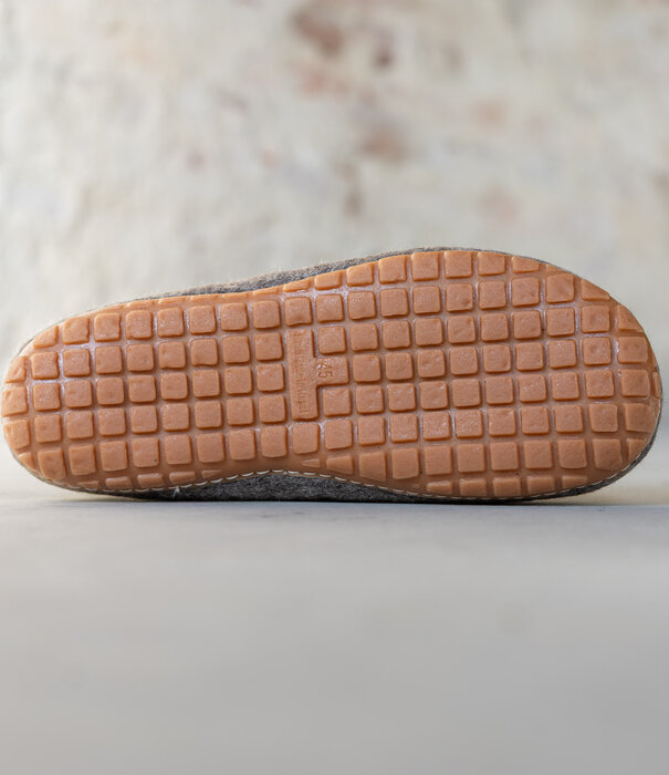 esgii Vilten Heren Pantoffel Ravi - Sesam - Maat 42 t/m 46 - Harde Zool