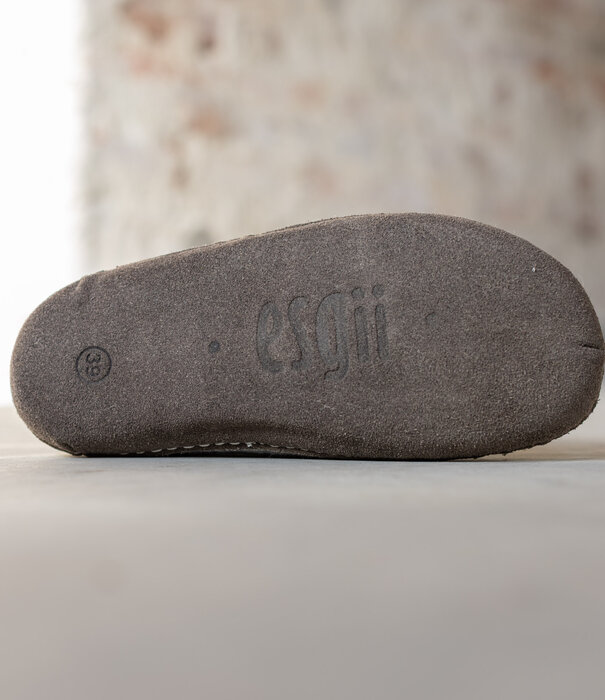esgii Filz Damen Hausschuh Ravi - Hellgrau - Größe 36 bis 41 - Weiche Sohle