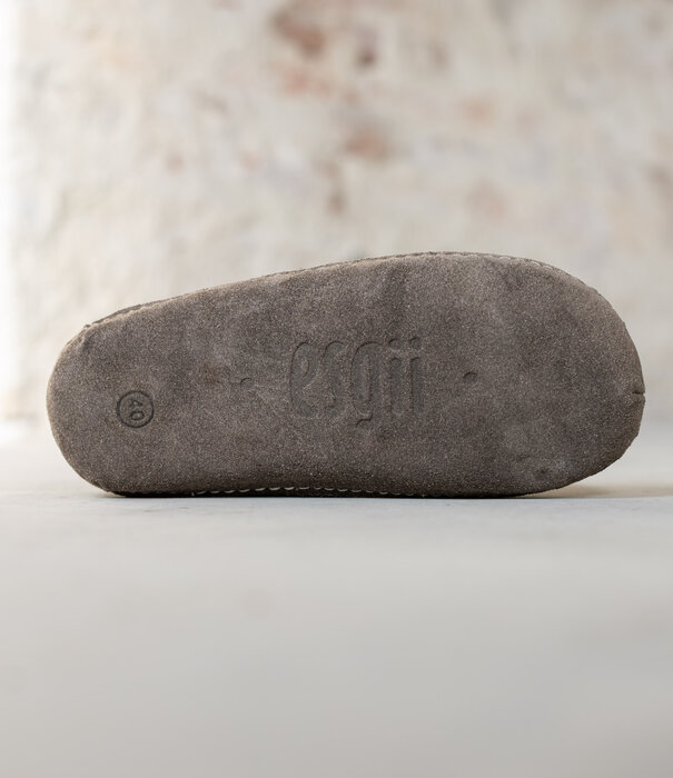 esgii Filz Hoher Damen Hausschuh Jado - Dunkelgrau - Größe 36 bis 41 - Weiche Sohle