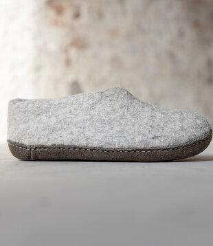 Damen Hausschuh Ravi - Hellgrau - Größe 36-41 - Weiche Sohle