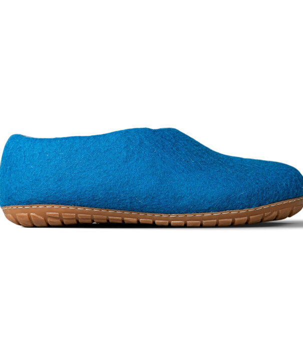 esgii Vilten Heren Pantoffel Ravi - Zeeblauw - Maat 42 t/m 46 - Harde Zool